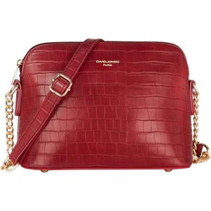 Dames Kleine Crossbody Schoudertas - Ketting Handtas PU Leer Lakleer - Ritssluiting Messenger Tassen - Vrouwen Citytas Avondtas - Crossover Mode Reis - Krokodil Rood