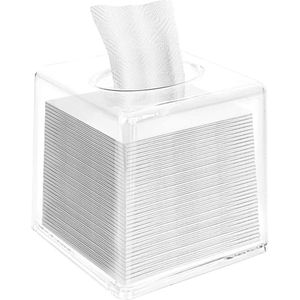 Acryl Tissue Box Cover, Vierkante Facial Tissue Dispenser Box, Transparant, Doe-het-zelf Papieren Handdoekendoos, Waterdicht en Stofdicht, Clear Tissue Houder, Servetdispenser voor Badkamer, Keuken,