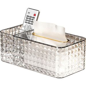 Zakdoekenbox, decoratieve zakdoekendoos, kunststof zakdoeken, box dispenser, cosmeticadoekendoos, zakdoekdispenser, multifunctionele bureau-organizer, creatieve diamantopbergdoos