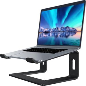 Laptopstandaard compatibel met Mac MacBook Pro Air, ergonomische houder, compacte montagebeugel voor 10-15,6 inch laptop, LS1 zwart