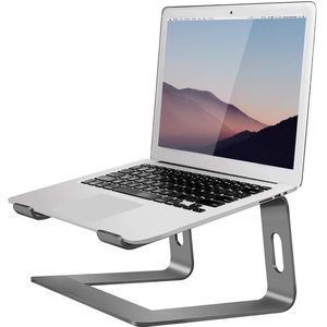Laptopstandaard aluminium laptop riser compatibel met notebookcomputer(10~15,6 inch), Apple Mac MacBook Air Pro, HP, Dell, Lenovo, Samsung, Acer, afneembare ergonomische notebookstandaard, Grijs