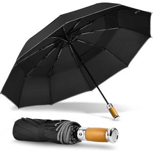 Mini paraplu, zakparaplu met 6 ribben, 210T stof & aluminium paraplustandaard, zonwering paraplu voor buiten, UV-vouwparaplu, gouden handgreep, licht compact