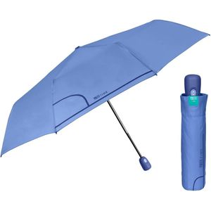 Vouwparaplu Blauw voor Dames - Automatische Open en Dicht Opvouwbare Paraplu Effen Kleur - Bestendige Compacte Reisparaplu Windbestendig Opvouwbaar - Diameter 98 cm - Perletti (Blauw Violet)