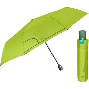 Vouwparaplu Groen voor Dames - Automatische Open en Dicht Opvouwbare Paraplu Effen Kleur - Bestendige Compacte Reisparaplu Windbestendig Opvouwbaar - Diameter 98 cm - Perletti (Lichtgroen)
