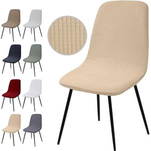 Stoelhoezen,Set van 4 Stuks,Stretch Stoelhoezen, Jacquard Eetkamerstoelhoezen, Universele Stoelhoezen, Afneembaar, Wasbare Stoelhoes voor Eetkamer,Hotel,Banket,Bruiloft,Feest(Y-Beige, Set van 4)