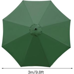 Parasol, Paraplu, Vervangende Luifelafdekking, 8 baleinen, 3 m, parasol voor markttafel, overkapping, waterdicht en anti-ultraviolet, vervangende stof/groen