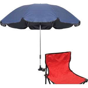 Parasol voor stoel met verstelbare klem, oppervlak 115 cm, UPF 50+, met parapluklembevestiging voor terrasstoelen, strandstoelen, kinderwagen, rolstoelen en golfwagen