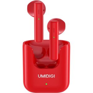 Draadloze Oordopjes, UMIDIGI AirBuds U Bluetooth 5.1 In-Ear Hoofdtelefoon met 2 microfoons, Bluetooth-Koptelefoon met Aanraakbediening, Smart Touch Auto Pairing(Rood)