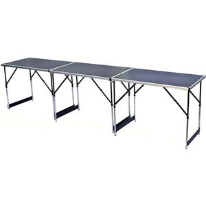 Opvouwbare multifunctionele tafel campingtafel klaptafel markttafel in hoogte verstelbaar behang tafel bijzettafel voor kamperen in de tuin voor festivals markten en meer