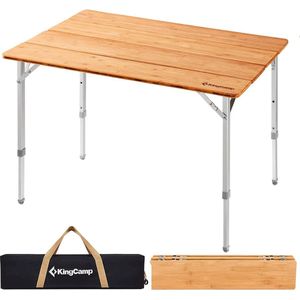 opvouwbare bamboe camping tafel in hoogte verstelbaar aluminium frame voor buiten Camping