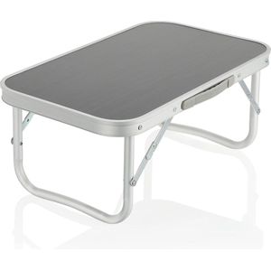 campingtafel van aluminium - flexibele klaptafel - lichtgewicht, draagbare bijzettafel voor picknicks, balkons, tuinen en camping - klaptafel met draagbeugel (tafel - grijs)