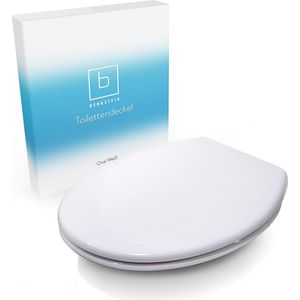 Premium WC Bril - Toiletbrillen Toiletdeksel Antibacterieel Ovaal Wit - Toiletdeksel Quick-Release-Functie - Toilet Seat Softclose Sluitmechanisme - Toiletbril Duroplast/Roestvrij Staal