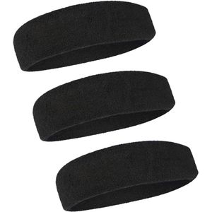 3 Pack Sport Hoofdband Zweetband voor mannen en vrouwen, elastische haarband, antislip, vocht, afvoerende atletische katoenen hoofdband voor sport