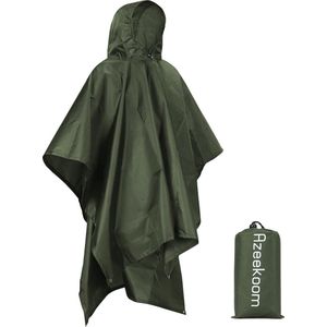 Regenjas Regen Poncho, Regenjas Waterdichte Unisex Camping Tent Camping Deken 3 in 1 Multifunctionele Regen Cape voor Outdoor Picknick Trekking Camping Vissen Jacht Trip