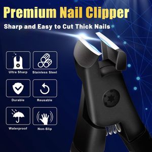 Nagelknipper voor Dikke Nagels, Professionele Nagelknipper voor Vrouwen, Mannen en Senioren, Ultra Scherpe Nagelknipper voor Teennagels Anti Slip Nagelknipper Set Heavy Duty Grote Nagelknipper