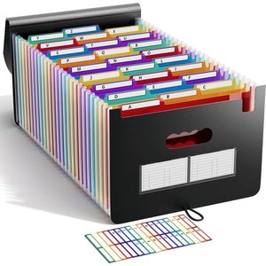 A4-map met 26 hoesjes/documentenopslag/opslag van papier - ABClife map voor documenten, organizer, documentenmap, uittrekbaar, accordeon, documenten, kleurentabs, alfabet A-Z