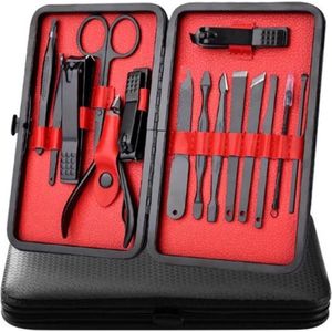 Manicure Set - Pedicure Set - Nagelknipper- 15-Delige RVS Nagel Verzorging Set - Nagelschaar - Etui - Epileer Pincet