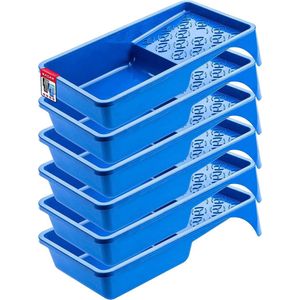 Kleurpot, verfschaal van kunststof, schilder lakschaal voor muurverf, verfbak met kleine handgreep, schildersaccessoires, lakbak, schilderbenodigdheden, lakschaal (6, blauw)