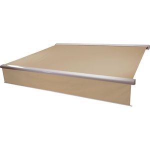 Cosmo Casa Elektrisch Volledig Cassette Zonnescherm - Uitschuifbare Valance - Polyester - Crème - 4x3m