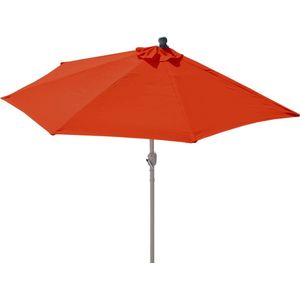 Cosmo Casa Catering zweefparasol - Polyester/Aluminium - 25kg - Flap - Terracotta - Met standaard - Draaibaar - 3.5x3.5m (Ø4.95m)