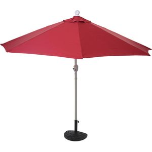 Cosmo Casa Parasol - Halfrond Parla - Halfparasol - Balkonparasol - UV 50+ - Polyester/Aluminium - 3kg - 300cm - Bordeaux - Met Standaard