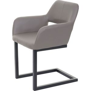 Cosmo Casa Eetkamerstoel - Zwevende stoel keukenstoel - Retro jaren 50 design - Kunstleer - Taupe - grijs