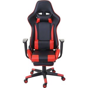 Cosmo Casa Relax - Bureaustoel - Bureaustoel Gamingstoel - Draagvermogen 150 kg Voetensteun - Zwart/Rood