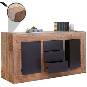 Cosmo Casa Zijtafel - Ladenkast Kast Dressoir - Massief Rustiek Grenen Hout - gecertificeerd 90x160x45cm 67kg