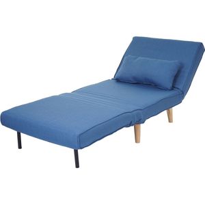 Cosmo Casa Schlafsessel - Slaapbank Functiestoel Vouwstoel Relaxstoel Jeugdstoel Stoel - Stof/Textiel - Blauw