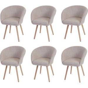 Cosmo Casa Set van 6 Eetkamerstoelen - Retro jaren 50 Design - Kunstleer - Imitatie Suede