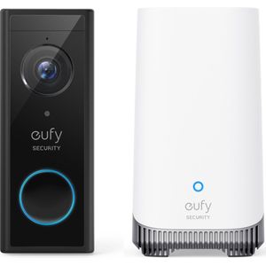 Eufy by Anker Video Deurbel - Draadloze Deurbelset -Zwart en wit- Inclusief HomeBase 3 - WiFi vereist