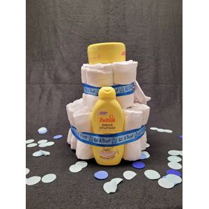 Luiertaart Its a boy - blauw - kruidvat - funnies - sokjes - kraamgeschenk - strik