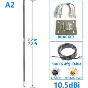 Helium Antenne 10.5 DBI – 220 CM – 5 meter kabel – Ultra hoog bereik -Bundel
