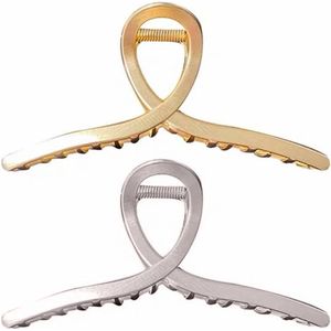 2 Stuks - Elegante Haaienklem Haaraccessoire - Metalen Haarklemmen - Stevige Grip - Duurzame Legering - Elegant Design - Goud & Zilver