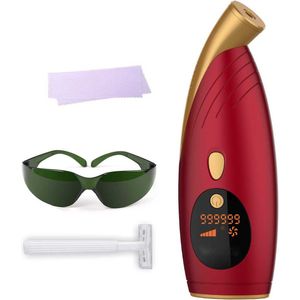 IPL Laser Ontharingsapparaat voor Vrouwen - Permanente & Pijnloze Haarverwijdering - 999,999 Flitsen - 5 Energie Levels - Rood - Geschikt voor Gehele Lichaam