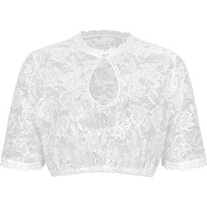 Dirndl Blouse - Transparant - 90% Polyamide - 10% Elastaan - Eenvoudig in Onderhoud