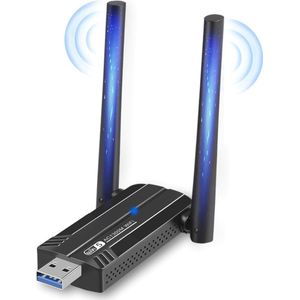 Draadloze USB WiFi Adapter, 2.4/5Ghz Draadloze Netwerk Externe Ontvanger, Stuurprogramma Vrij 1300Mbps Dual Band WiFi Dongle, Ondersteuning voor Windows 11/10/8.1/8/7/XP - Snel en Betrouwbaar Draadloos Internet met deze WiFi Ontvanger