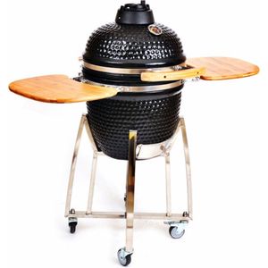 Auplex Kamado 18 inch | Medium size kamado | Rooster 40 cm | Zwart | Kamado BBQ | Keramische BBQ