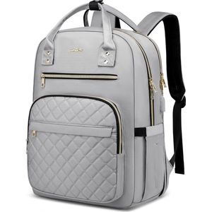 Laptoptas 15.6 inch - Grijs - USB-oplaadpoort - 45 x 32 x 15 cm - Veel opbergruimte - 30 L - Rugzak voor kantoor, school, werk, reizen