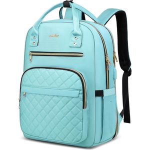 Laptoptas 17.3 inch - Lichtgroen - USB-oplaadpoort - 47 x 33 x 15 cm - Veel opbergruimte - 35 L - Rugzak voor kantoor, school, werk, reizen