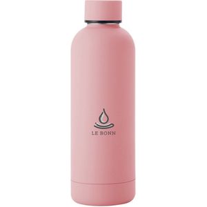 LE BONN Thermosfles - 500 ml - ROZE - Dubbelwandig - RVS - Warm - Koud - Koffie - Water - Thee - Duurzaam - Kerstcadeau