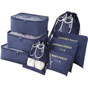 Bagage Organizers voor op reis, complete set met verschillende waterdichte kubussen verpakken reistassen, nylon kofferorganizers