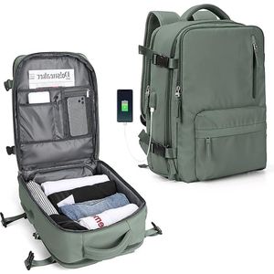 Handbagage Reistas voor Vrouwen en Mannen - Laptoptas - Flightbag en Rugzak met Cabin Size Laptopvak, USB-Oplaadpoort en Schoenencompartiment