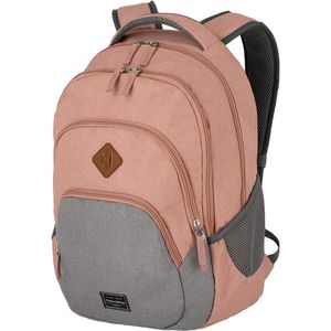 Handbagage Rugzak met Laptopvak voor 15,6 Inch - Rugtas - Stijlvolle Look 45 cm, 22 Liter - Roze, Grijs - Laptoptas Heren