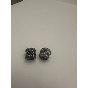 Zwart witte siliconen flair earplugs 14 mm | Moederdag | Verjaardagscadeau| Cadeautje| Valentijnsdag| Kado | sieraden | vaderdag | oorbellen | oorsieraden