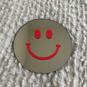 Rode Smiley Spiegel - 20cm - Rond