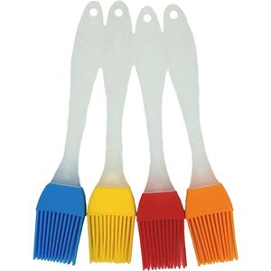 4X Grillpenseel, keuken, siliconen, bakpenseel & BBQ bakpenseel, verschillende lichte kleuren, best Kitchen Gadget (olieverfpenseel, verpakking van 4 stuks)