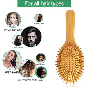 Haar borstel pop borstel haarborstel, ontwarrende borstel kind haar borstel ontwarren natuurlijke houten borstel Milieu Anti statische Massage Borstel Voor Mannen Vrouwen Kinderen