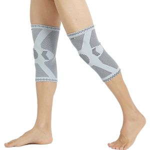 - Kniebandage met bamboevezel, lichtgewicht - comfortabele en ademende stof, elastische brace voor mannen, vrouwen, jongeren - grijs (1 Paar, Maat S)