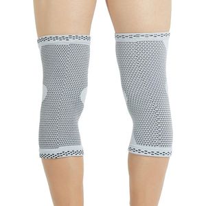 - Kniebandage met bamboevezel, lichtgewicht - comfortabele en ademende stof, elastische brace voor mannen, vrouwen, jongeren - grijs (1 Paar, Maat XL)